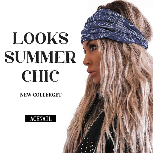 Wide Headbands Women Knotted Turban Headband Elastic Non Slip Hairbands Floral Workout Headbands Yoga Cotton Hair Scarfs Boho Head Wraps Fashion H...