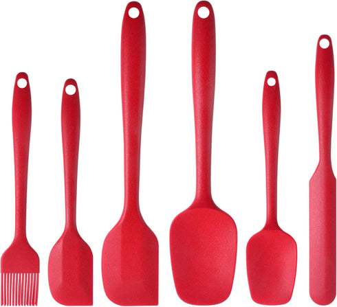 MaxDare Silicone Spatulas and Spoon Set, One-Piece Design Heat Resistant Dishwasher Safe Kitchen Utensil for Baking Cooking Stirring, Non Stick BP...