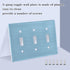 Light Blue Light Switch plate Cover 3 Gang Toggle Switch Wall Plate Decorative Outlet Covers Home Decor H4.46 xL6.37in...