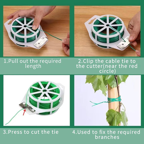 Twist Tie,plant Ties,492ft (150m) green cable ties with Cutter,Garden Plant Ties Reusable,Green Twist Ties for Gardening Climbing Plants, flowers,...