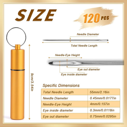 GarfxG 120 Pcs Straight Beading Needles for Jewelry Making,0.45mm Diameter, 4.72 Inches Length, Fine Thread Seed Beads Needles with Storage Tube f...