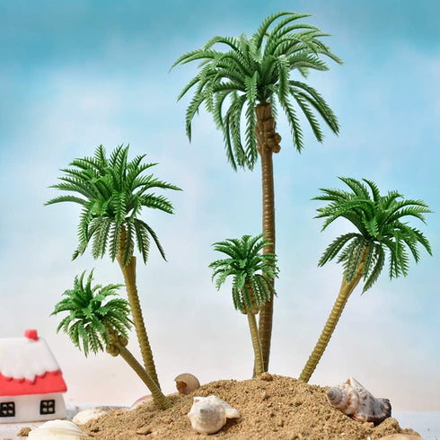 HUIANER Palm Tree Model Trees, Miniature Palm Trees Mixed 5 Size Fake Plastic Trees with No Stands for DIY Scenery Landscape Cake Decoration?18PCS...