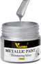 Acrylic Paint Metallic Silver, Non Toxic, Non Fading, 100ml Silver Leaf Paint for Art, Painting, Handcrafts, Ideal for Canvas Wood Clay Fabric Cer...
