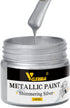 Acrylic Paint Metallic Silver, Non Toxic, Non Fading, 100ml Silver Leaf Paint for Art, Painting, Handcrafts, Ideal for Canvas Wood Clay Fabric Cer...