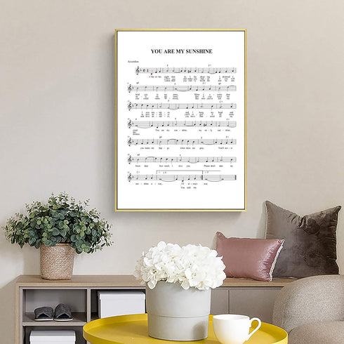You Are My Sunshine Lullaby Canvans Wall Art Picture Decor Sheet Music Poster Canvas Painting Home Modern Decoration On Canvas Poster Print Wall A...