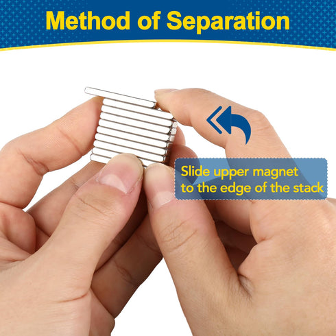 MIKEDE 10 Pack Neodymium Magnets Super Strong Bar Magnets, Rare Earth Magnets Small Rectangular Refrigerator Magnets for Crafts, DIY, Kitchen, Off...