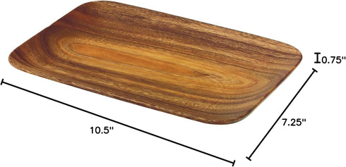 Acaciaware 10.5-by 7.25-by .75-Inch Acacia Wood Rectangle Serving Tray, 1 EA...