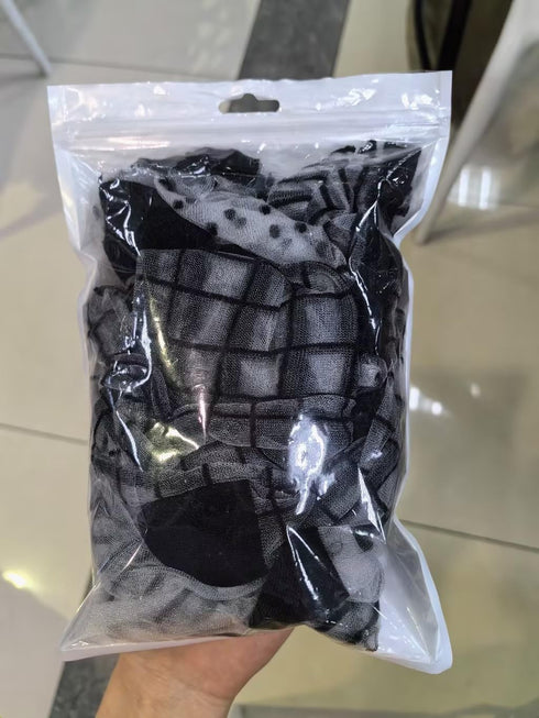 5Pairs Sheer Ankle Socks Black See Through Socks Striped Plaid Dot Cute Transparent Socks for Women Girls...