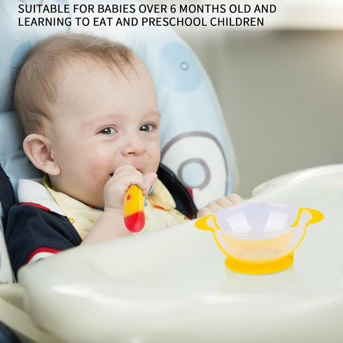 Berry President Baby Bowls with Suction Base, Spill-Proof Lid, Temperature-Sensing Spoon, Binaural Design Bowl for Babies Kids children Toddlers, ...
