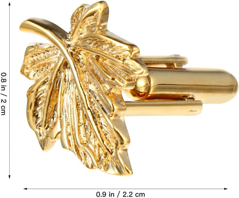 Amosfun 1 Pair of Maple Leaf Cufflinks for The Maple City Handsome Cufflinks for Men Metal Cufflinks for Wedding Bussiness Anniversary Birthday Go...