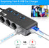 Quick Charge 3.0 Cigarette Lighter Splitter, Qidoe 3 Socket 180W Cigarette Lighter Adapter with 4 USB Fast Charging, DC 12V/24V Cigarette Outlet L...
