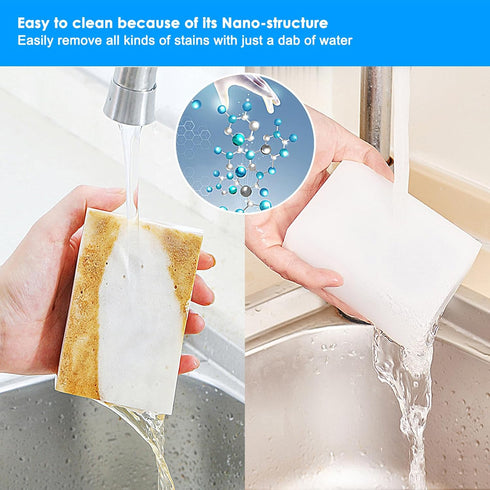 100 Pack Magic Sponge Eraser, Premium Reusable Melamine Sponge, Powerful Cleaning for Kitchen, Bathroom, Walls, Shoes, Electronics, Household Clea...