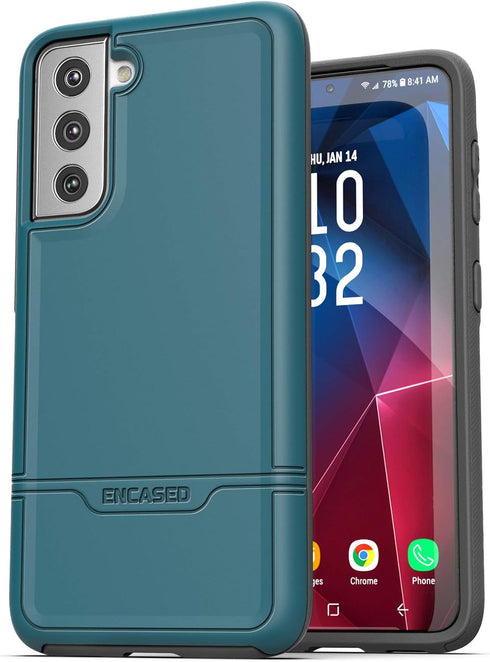 ENCASED Rebel Series Designed for Samsung Galaxy S21 Case, Heavy Duty Protective Phone Case (Teal Blue)...