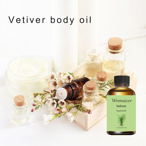 Vetiver Essential Oil 4 Oz - 100% Pure - Organic Vetiver Body Oil for Massage Oil, Skin & Diffuser and Aromatherapy 120 mL...