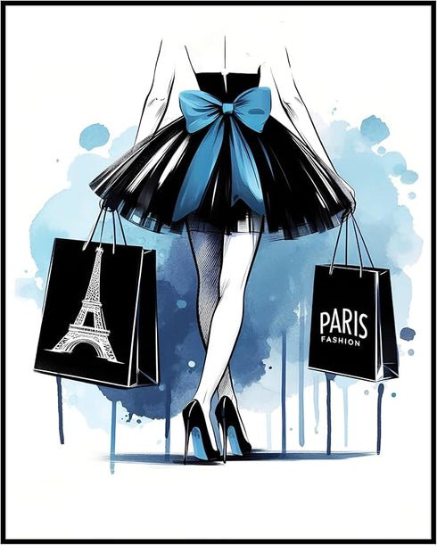 Posterizer 1 pcs-Light Blue Fashion Designer Wall Art-Inspirational Women's Art- Gift for Women, Fashionistas, Designer Fashion Fans-Living Room ...