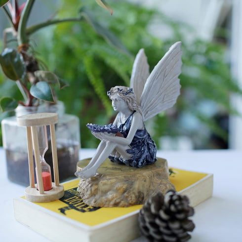Polyresin Sunflower Fairy Garden Statue - Sitting Angel Figurines with Bird Feeder | Decoration for Large Lawn, Bath, and Yard Outdoor Clearance (...