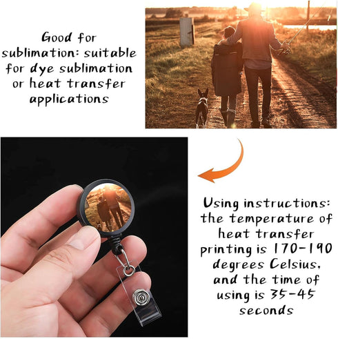Hotop 50 Pieces 1 Inch Sublimation Badge Reel Blanks Round Sublimation Aluminum Sheets Blanks Aluminum Board Heat Transfer Stickers for Collapsibl...