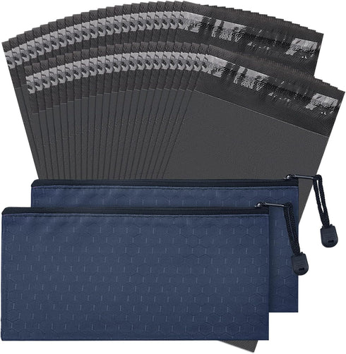 Sanitary Napkin Disposal Bags, Feminine Personal Disposal Bags, 200pcs Gray Opaque Bags and 2pcs Dark Blue Sanitary Napkin Storage Bags for Sanita...