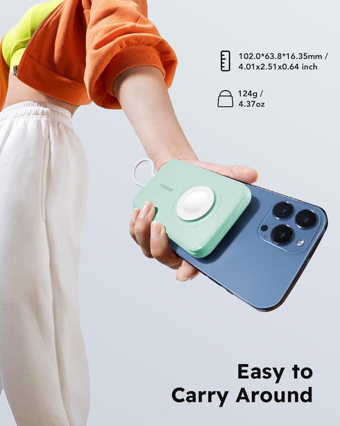 VEGER Portable Charger for iPhone with Built in Cable, 5000mAh Mini Power Bank Battery Pack, PD 20W Fast Charger Travel Essential Compatible with ...