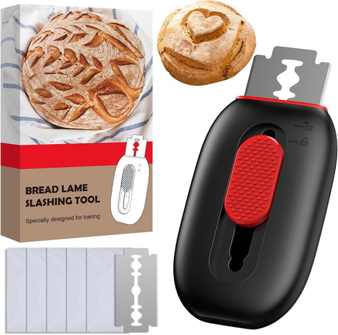 Bread Lame Dough Scoring Tool - Professional Sourdough scoring tool for Sourdough Bread baking & Bread Making Tools, Black...