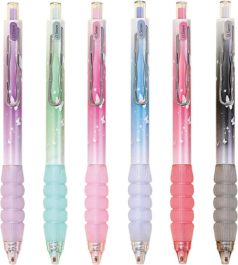 6 Pcs Cute Retractable Pens Butterfly Gel Ink Pens Soft Grip Pen 0.5mm Black Ink Pen Writing Pens Office School Supplies Aesthetic Pens for Women ...