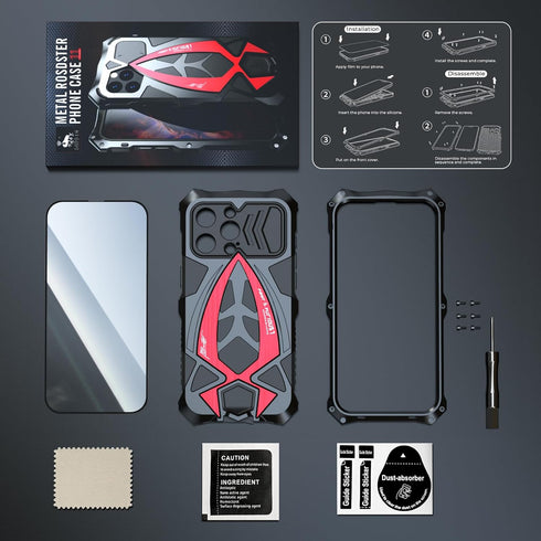 Metal Compatible with for iPhone 13 Pro Max Case 6.7 inch 2021 with Screen Protector Silicone 360° Full Camera Protection Shockproof Phone Case Fu...