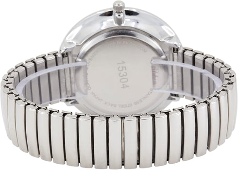 Blekon Collections Silver Super Large White Face Case Size 43mm EXTRA LARGE Stretch Band Japanese Movement PC21J Fashion Watch...