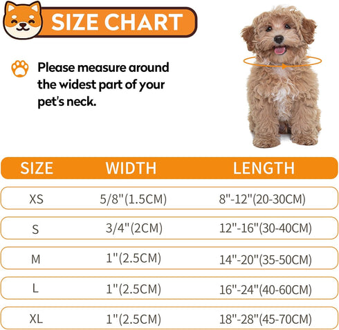 Reflective Dog Collar, Adjustable Soft Neoprene Padded Nylon Pet Collars with Buckle for Extra Large Dogs, Orange,XL...