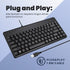 Perixx PERIBOARD-409U ES - Mini USB Teclado - Negro Brillante - QWERTY Español con Ñ tecla...