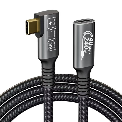 USB C 4 Extension Cable, with Thunderbolt 4 Cable, 240 W Charging Cable, 40 Gbps Data Cable, 8K @ 60Hz 4K, PD3.1, USB C Female Cable, for Hub, Doc...