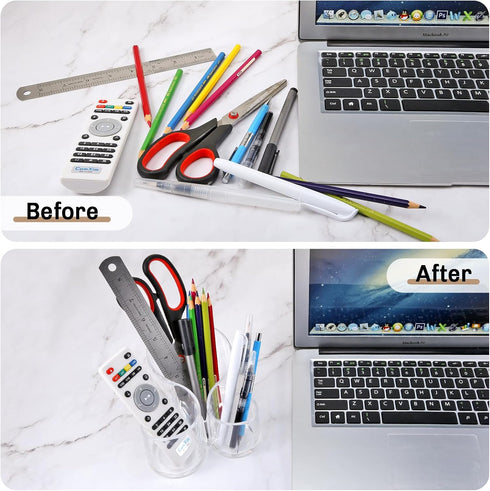 Desk Organizer Makeup Brush Holder Cosmetics Clear Acrylic Brushes Pen Storage,3 Slot Countertop for Vanity,Bathroom,Dresser...