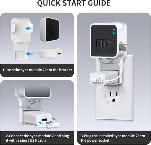 256GB USB Flash Drive & Wall Mount for Blink Sync Module 2 with Short Cable – Declutter, Save Space, and Effortlessly Enhance Security...