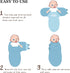 Baby Swaddle Blanket Adjustable Wrap 2 Pack, Ultra Soft Newborn Cotton Swaddles, 0-3 Months Boy and Girl (Blue/Gray)...
