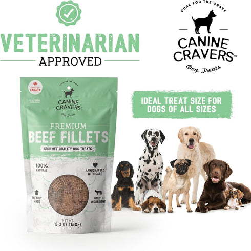 Canine Cravers Single Ingredient Dog Treats – Human Grade Air Dried Hypoallergenic Pet Food – Grain, Gluten, and Soy Free – 100% All Natural (Prem...