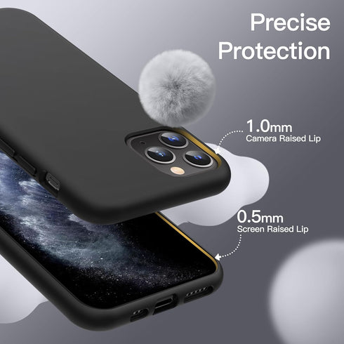 JETech Silicone Case for iPhone 11 Pro 5.8-Inch, Silky-Soft Touch Full-Body Protective Phone Case, Shockproof Cover with Microfiber Lining (Black)...