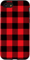 iPhone SE (2020) / 7 / 8 Red Black Buffalo Plaid Lumberjack Case...