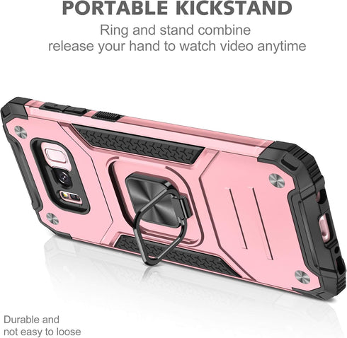 YmhxcY Galaxy S8 Case, Samsung S8 Case with HD Screen Protector, Armor Grade Case with Rotating Holder Kickstand Non-Slip Hybrid Rugged Phone Case...