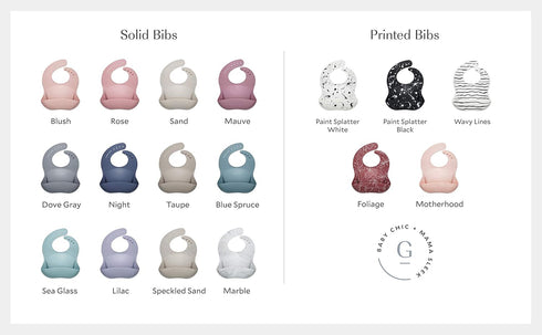 Silicone Baby Bibs for Girls and Boys - Waterproof Bib Set for Babies and Toddlers - BPA Free Feeding and Weaning Bibs - Modern, Soft, Easy to Cle...
