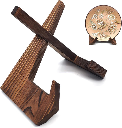 Plate Stands for Display, 6.5 Inch Plate Holder Display Stand Wooden Table Top Decorative Frame Holder Stand for Picture Frame, Plate, Photos, Boo...
