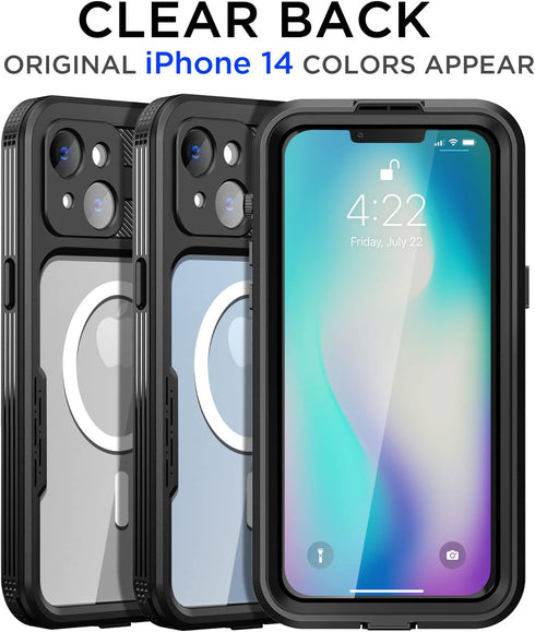 AICase Waterproof Case for iPhone 14(6.1") with MagSafe Support Snowproof,Dustproof and Shockproof, IP68 Certified Full Body Protection Fully Seal...