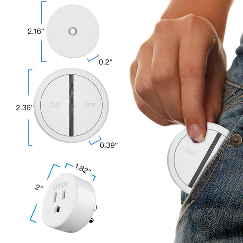 Wireless Remote Control Outlet Plug with Remote Switch, 15A Remote Outlet Switch, 656ft RF Range Remote Control for Christmas Tree, Indoor Lights,...