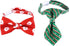 Pet Christmas Bow Tie Necktie, 2pcs Xmas Scarf Collar Bow Tie for Cats and Dogs, Adjustable Pet Towel Bibs, Cat Bow Ties for Dressing Christmas Pa...