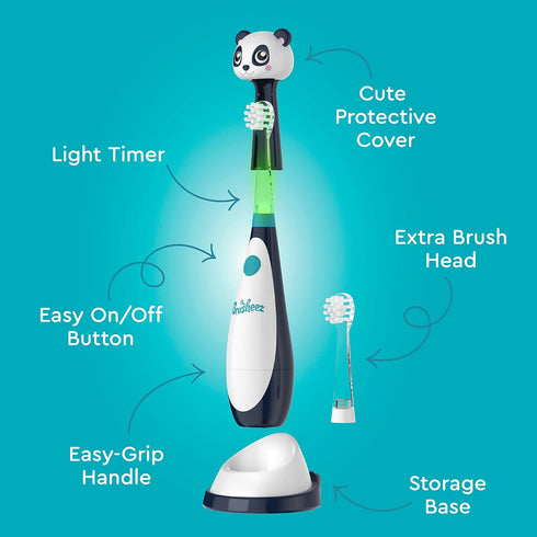Little Brusheez® Toddlers’ Sonic Toothbrush - Safe & Gentle Toothbrush for Ages 1-3 with Built-In, Light-Up 2-Minute Timer, Extra Brush Head, & St...