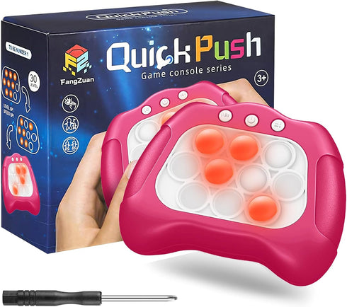 Quick Push Bubble Game for Kids 3+, Electronic Quick Push Game Console, 4 Modes Push Pop Game Christmas Birthday Gifts for Boys Girls Adults, Ligh...