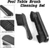 Billiards Brush Pool Table and Rail Brush Cleaning Tools Set with Cloth Cue Shaft Slicker & Small Cue Chalk Cube...