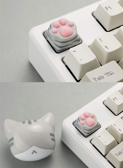 SYA ZOMOPLUS Cute Cat Paw Keycap,Squishy Paw Custom Keycap-1pc Keycap for Mechanical Keyboard,Suitable for Cherry MX/Gateron Switches-ESC Key Keyc...