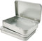 2 Pcs Metal Box Kit - Hinged Portable Storage Boxes 4.5x3.3x0.9 inch, Silver with Lid...