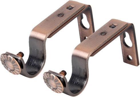 Ogrmar Bronze Color Heavy Duty Curtain Rod Brackets for 3/4 or 5/8 Inch Rod 4 Pack (Bronze)...