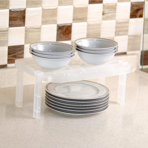 DecoBella Stackable Shelves for Cabinets and Countertop, Storage Organizer 2 Layer Shelves for Undersink, Pantry, Kitchen, Bathroom, Laundry Room,...