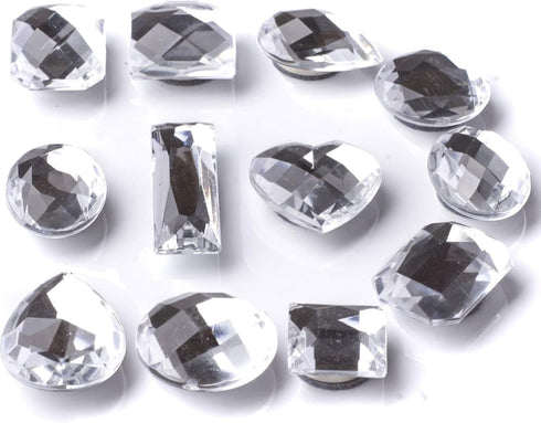 Clear Fridge Magnets 12-Pack – Elegant Gem Magnets – Aesthetic Magnetic Diamonds...